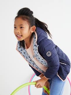 Fille-Manteau, veste-Doudoune légère réversible fille garnissage en polyester recyclé