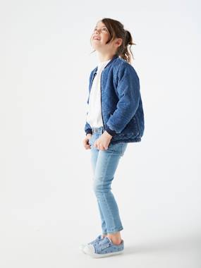 VERTBAUDET Blouson Style Bomber Fille Motifs Fleurs - Veste Légère Printanière