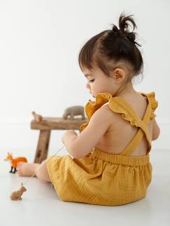 Robe-salopette en gaze de coton bébé  - vertbaudet enfant