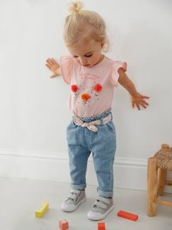 -Jean bébé fille ceinture imprimée