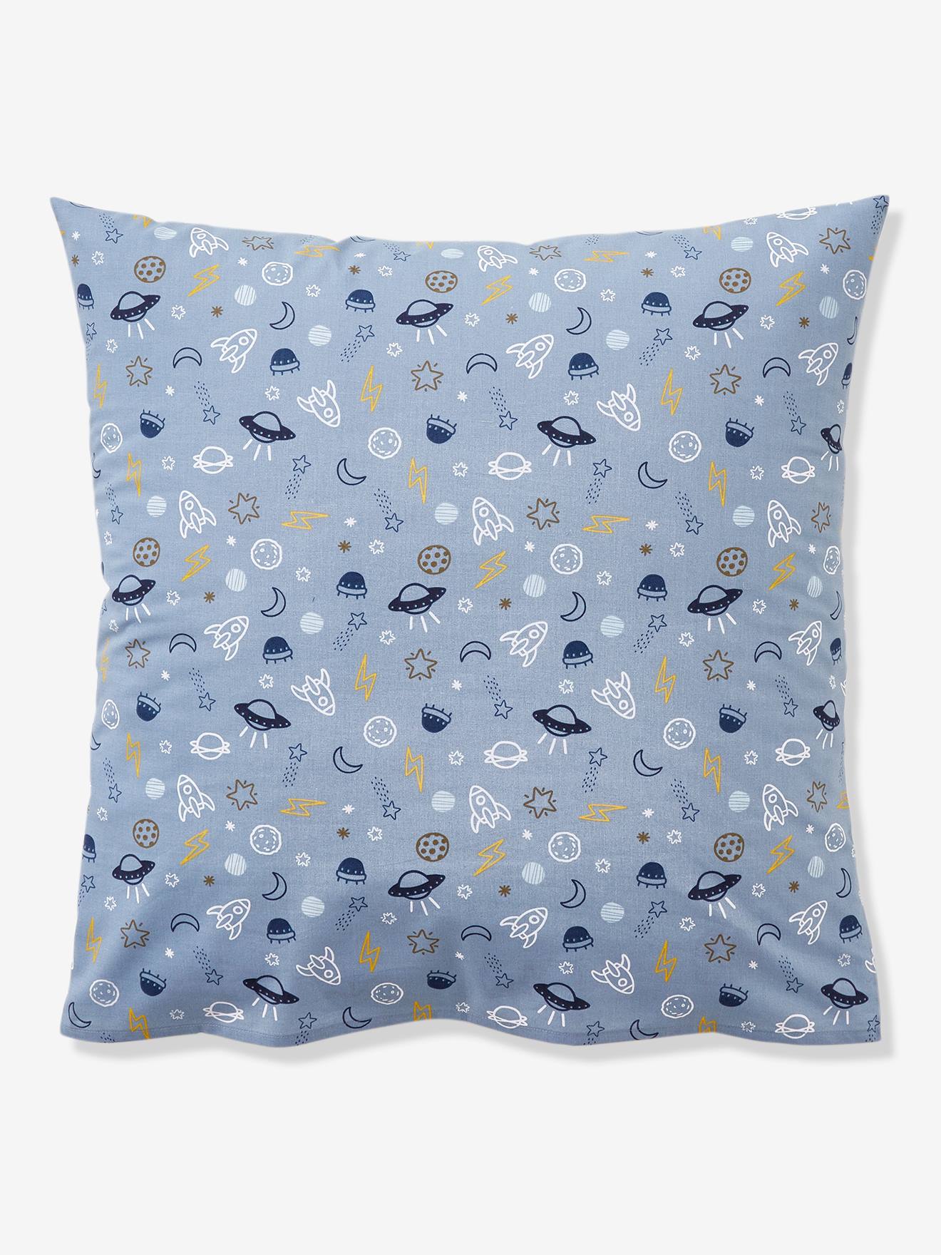 Drap-Housse Enfant COSMOS Bleu 90x140 - Parure Lit Motif Espace Pour Lit Évolutif
