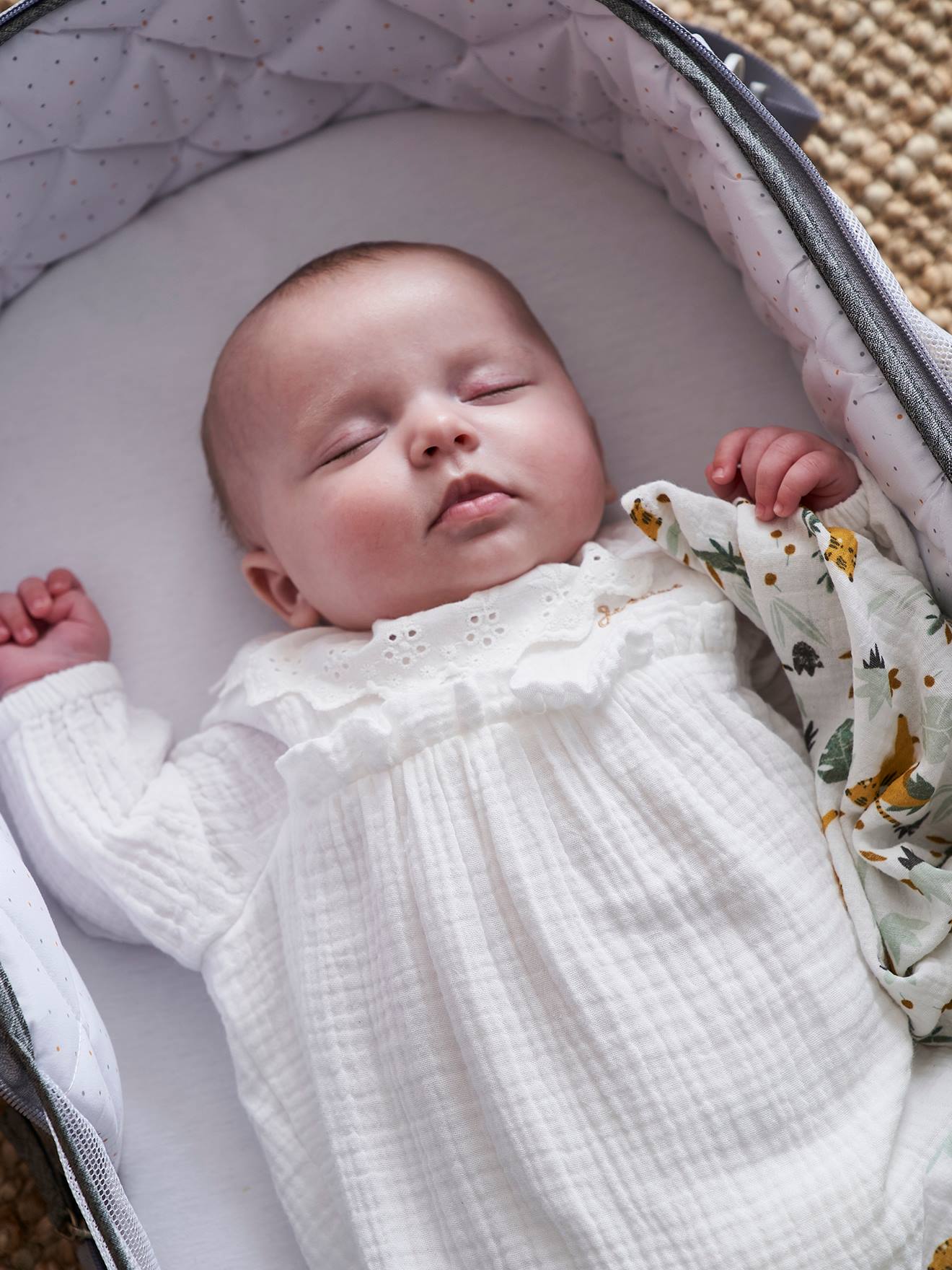 Couffin de voyage pliant gris chiné (Vertbaudet) - Image 2