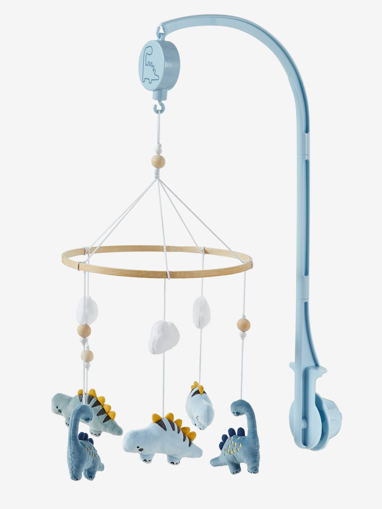 Mobile Musical Sous L'Océan Bleu/Multicolore - 5 Animaux Marins Velours Avec Boîte à Musique