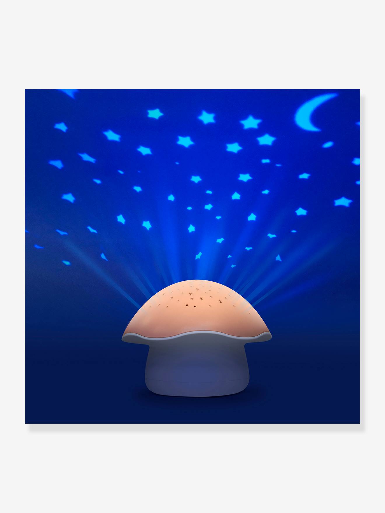 Veilleuse musicale et projecteur d'étoiles Champignon rose (Pabobo) - Image 1
