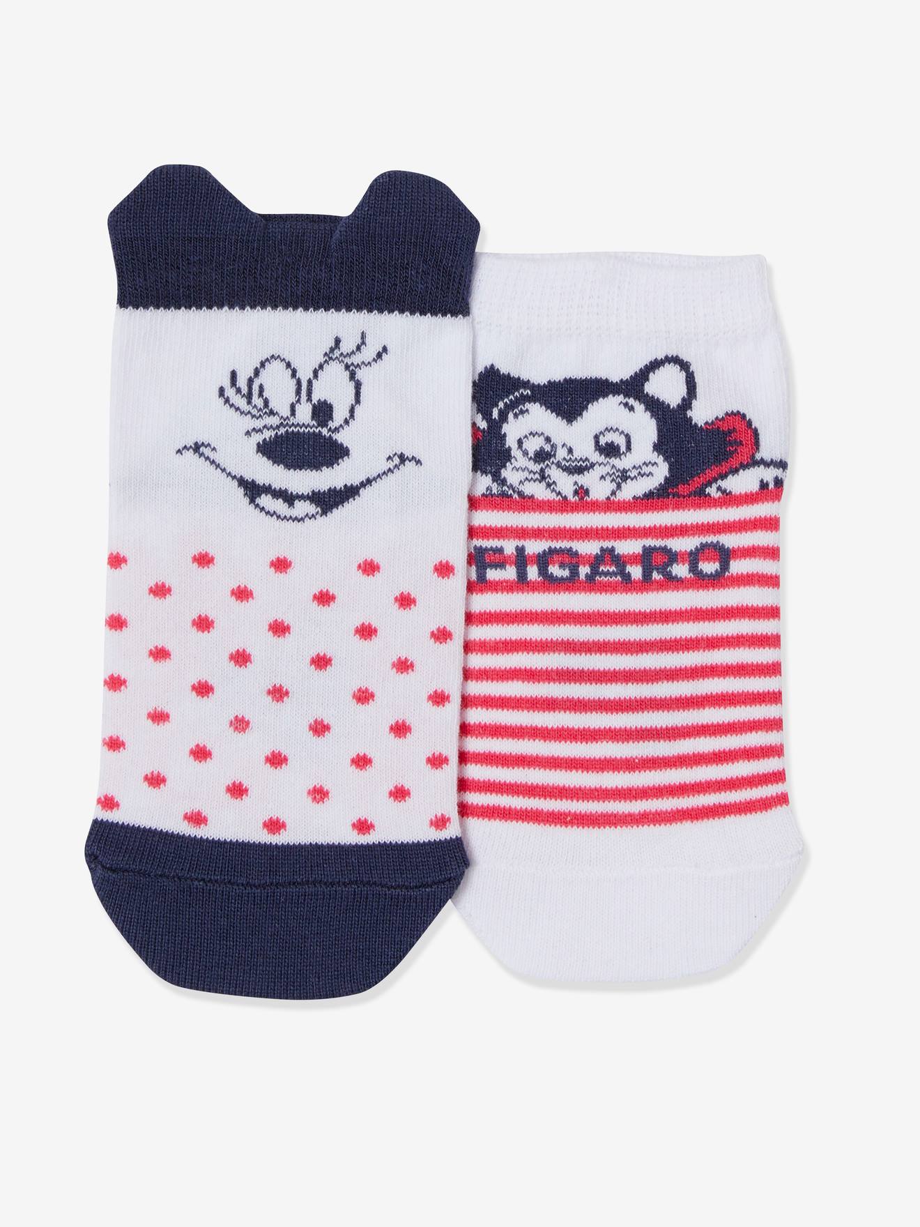 Lot de 2 paires de mi-chaussettes Disney Minnie et Figaro® blanc