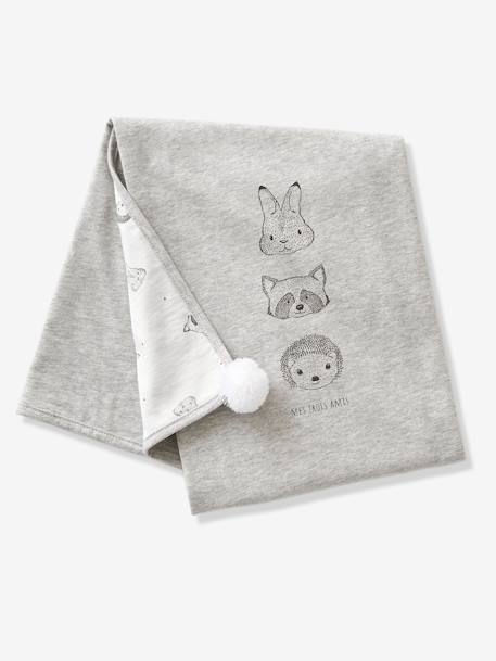 Couverture Bebe En Coton Bio Mini Compagnie Ecru Gris Chine Vertbaudet