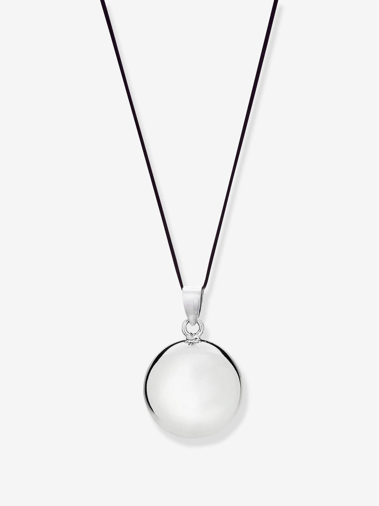 Pendentif Bola De Grossesse Glossy Cache Cœur Rhodium