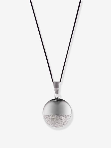 Pendentif Bola De Grossesse Sphere Cache Coeur Argent Rhodium Noir Cache Coeur