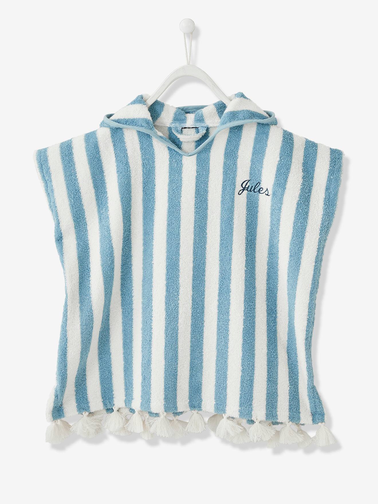 Poncho De Bain Bebe Oeko Tex Bleu Vertbaudet