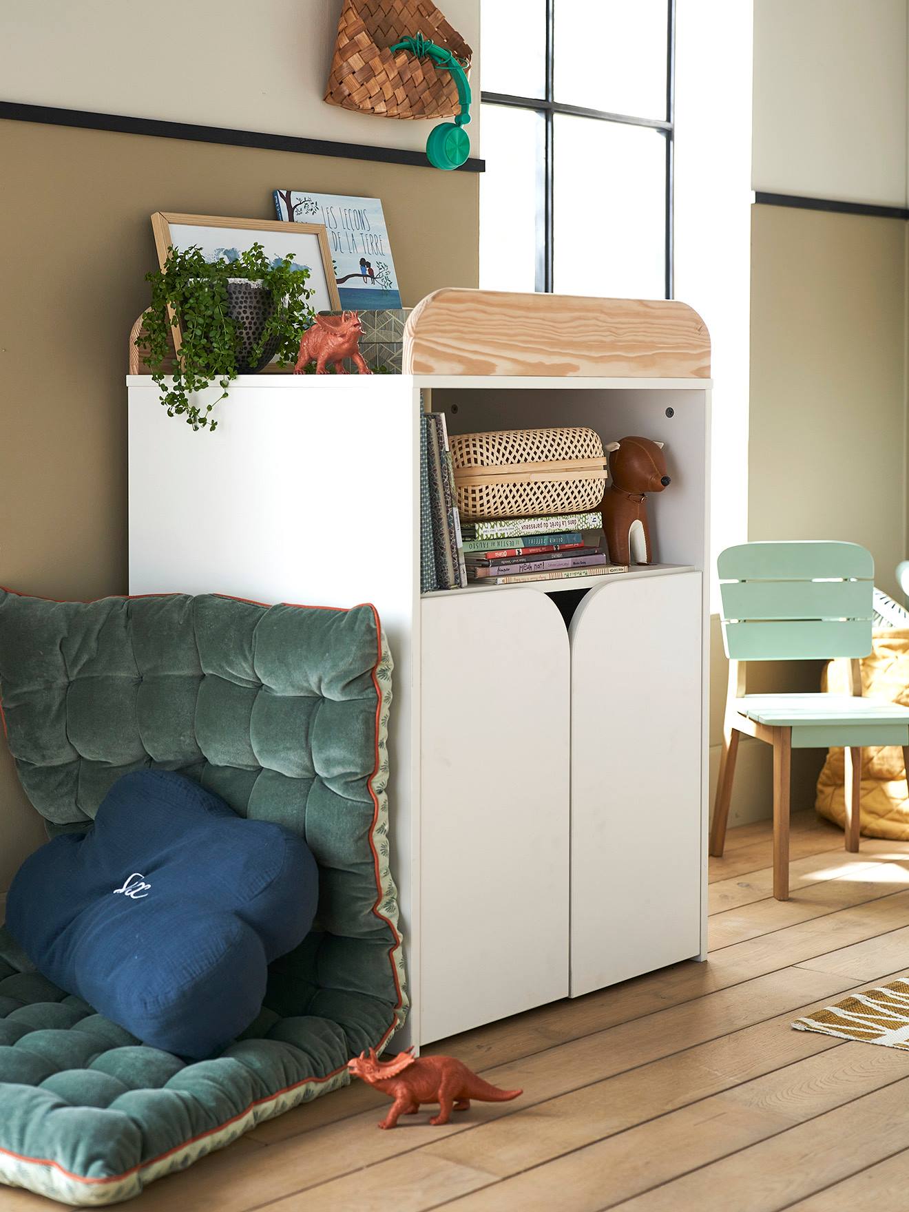 Lit bébé évolutif combiné 2 en 1 ECLIPSE blanc / bois (Vertbaudet) - Image 2