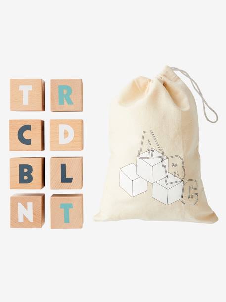 10 grands cubes lettres en bois FSC® multicolore 2 - vertbaudet enfant 