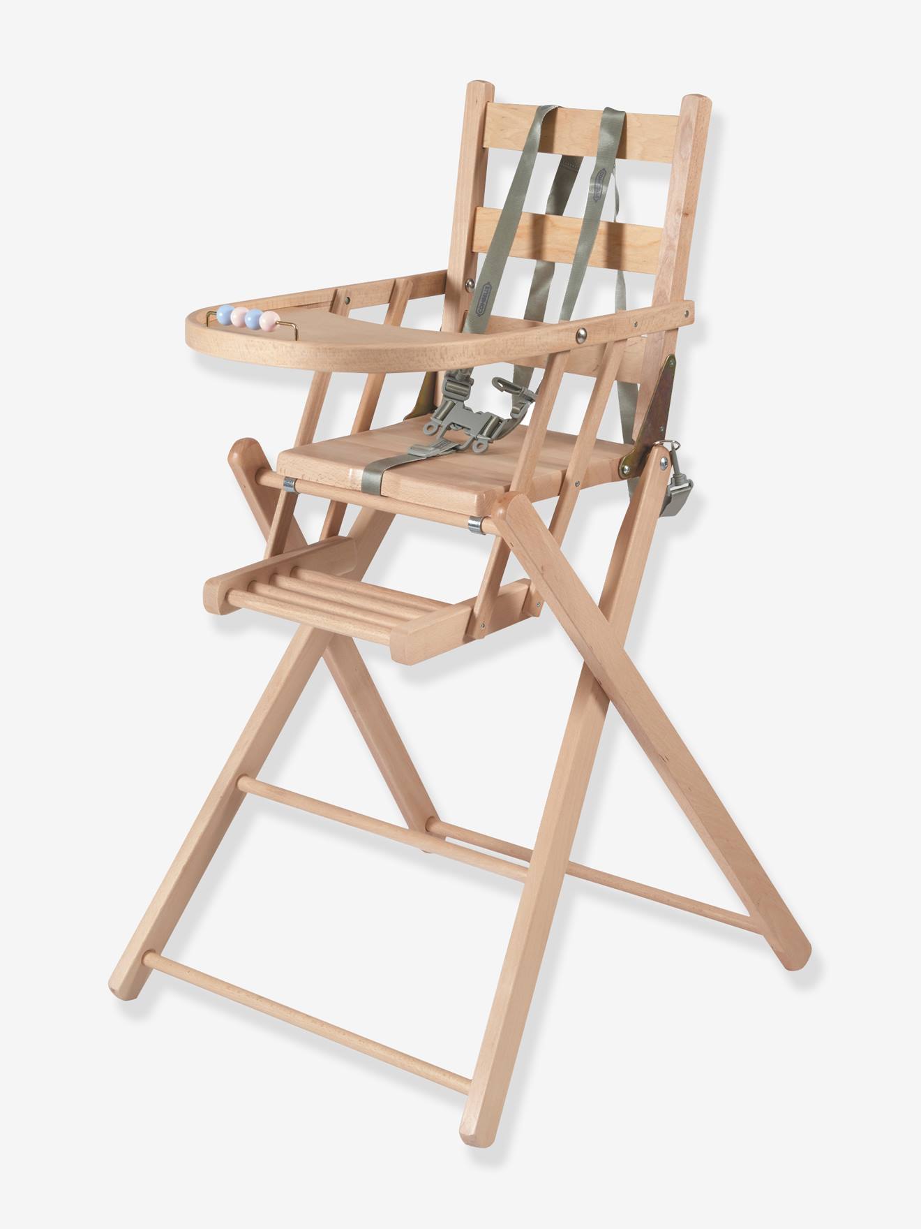 Chaise haute pliante COMBELLE Sarah en hêtre massif naturel (Combelle) - Image 2