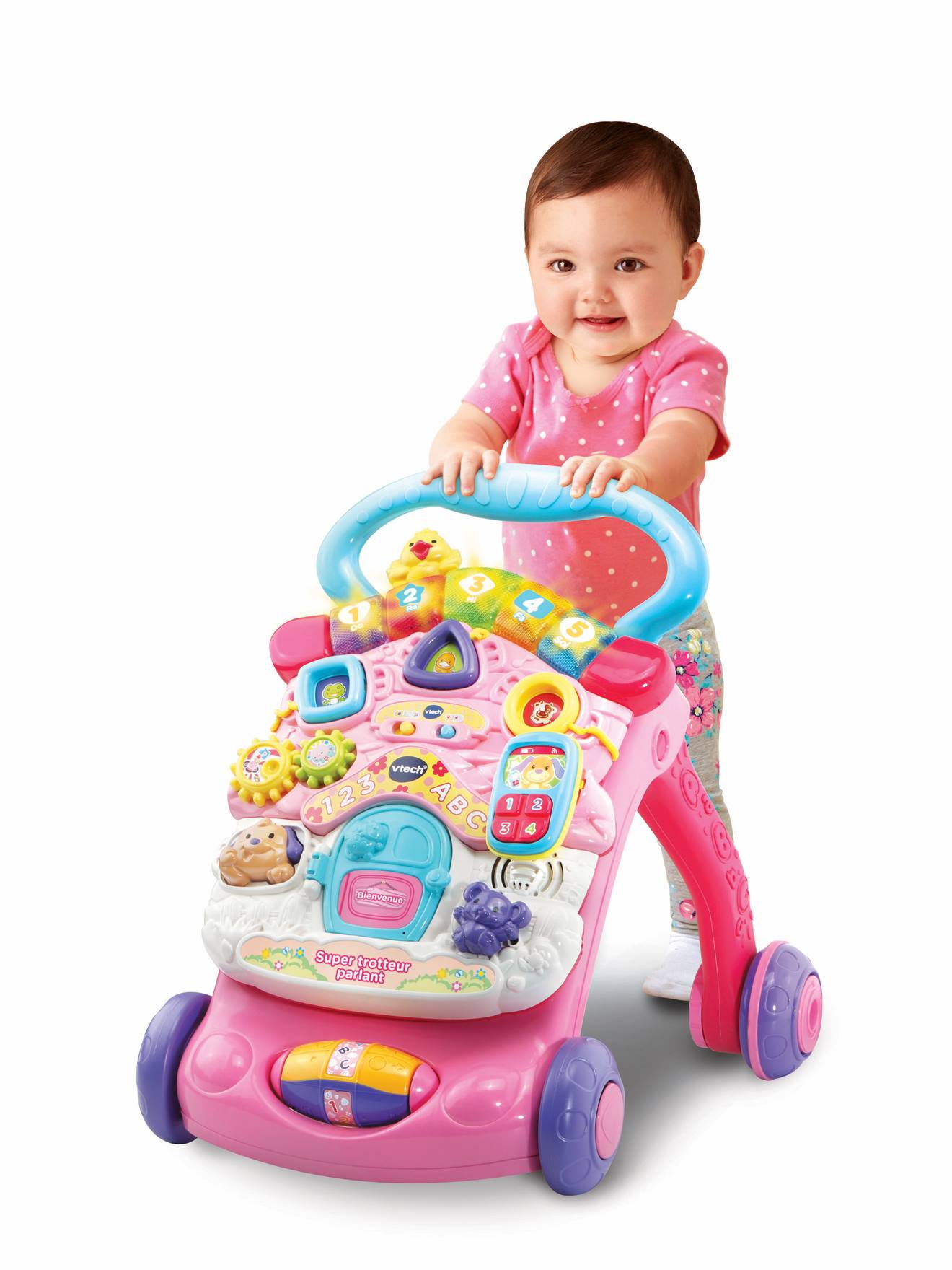 Vtech - Super Trotteur Parlant 2 En 1 - Vtech Rose