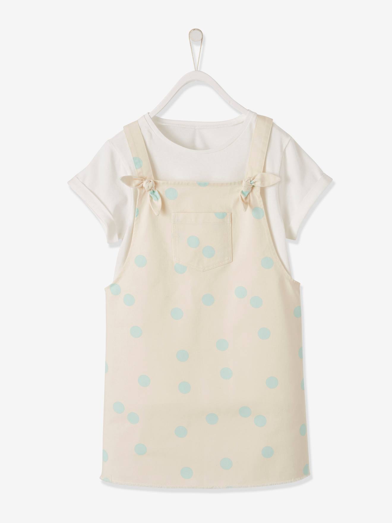 Robe Tunique éponge Gap Fille 6-7 Ans - Bleu Marine, Broderie Rose, Coton