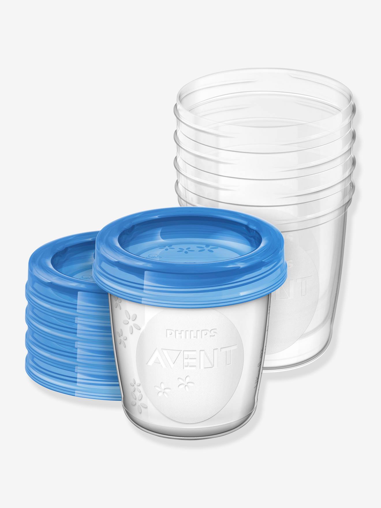Lot de 5 pots de conservation pour lait maternel Philips AVENT transparent