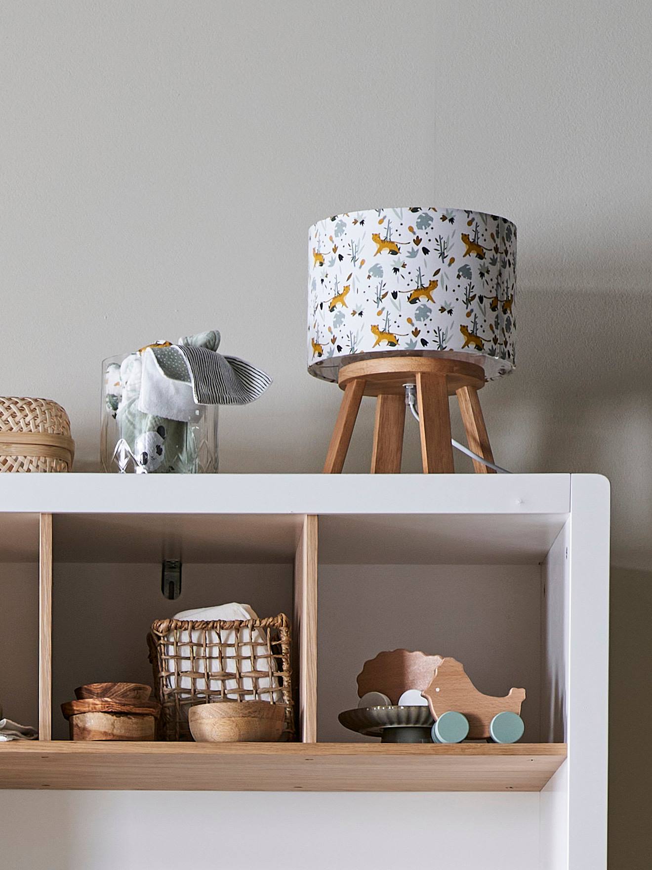 Lampe de chevet bois HANOÏ blanc
