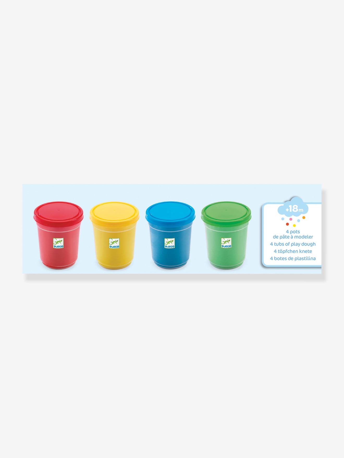4 pots de pâte à modeler classique DJECO bleu