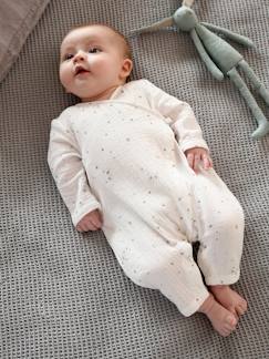 Bébé-Pyjama, surpyjama-Dors-bien cache-coeur bébé en gaze de coton ouverture naissance