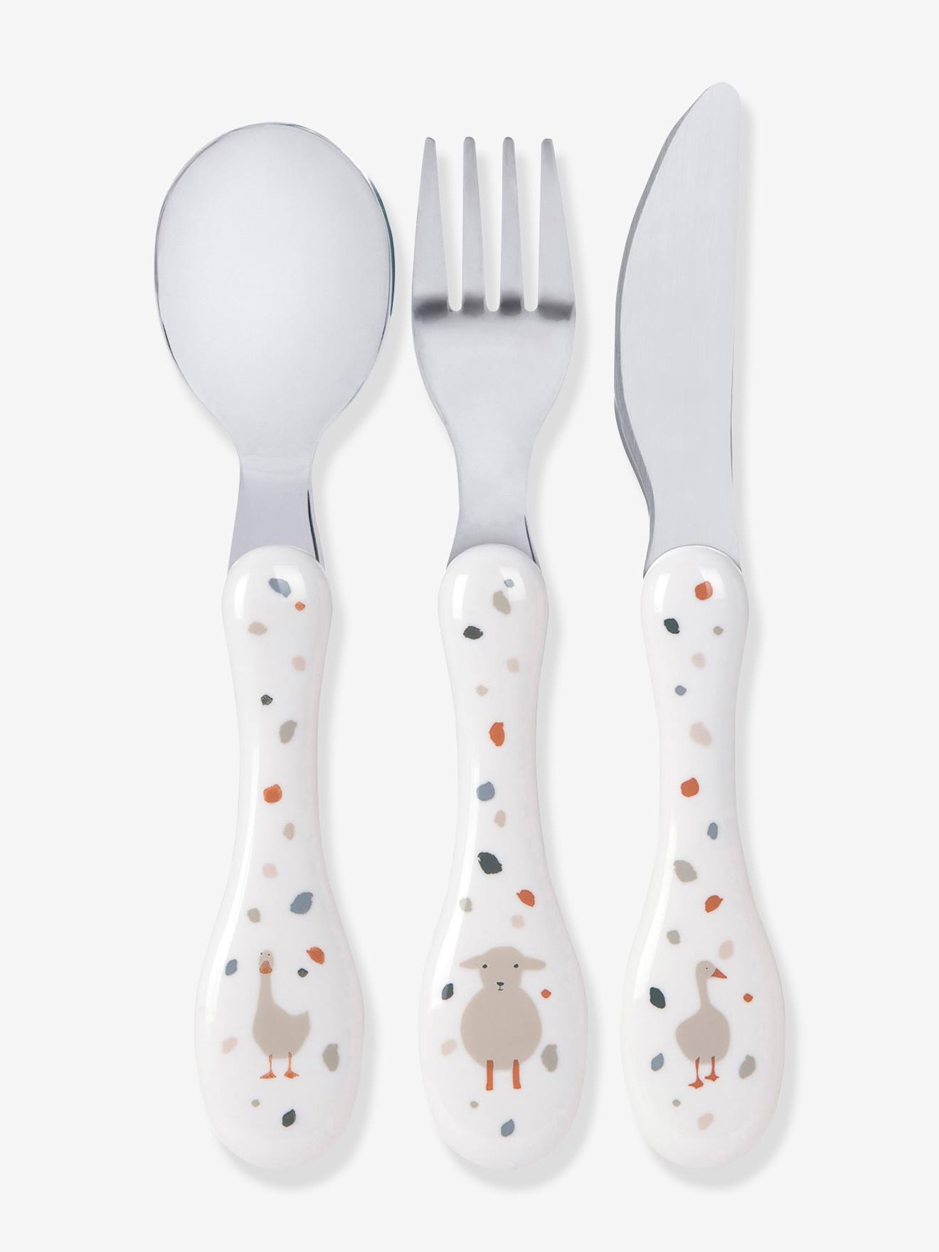 Lot de 3 couverts 2e âge LÄSSIG Tiny Farmer mouton/oie blanc