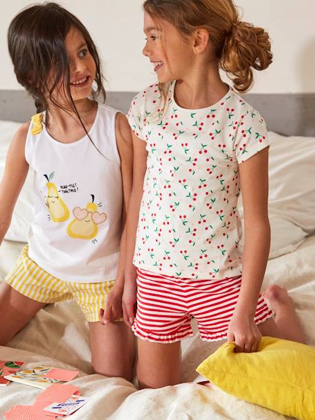 Lot de 2 pyjashorts fille cerise lot ivoire 3 - vertbaudet enfant 