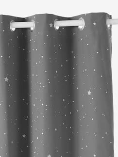 Linge de maison et décoration-Décoration-Rideau-Rideau à œillets occultant phosphorescent imprimé étoile