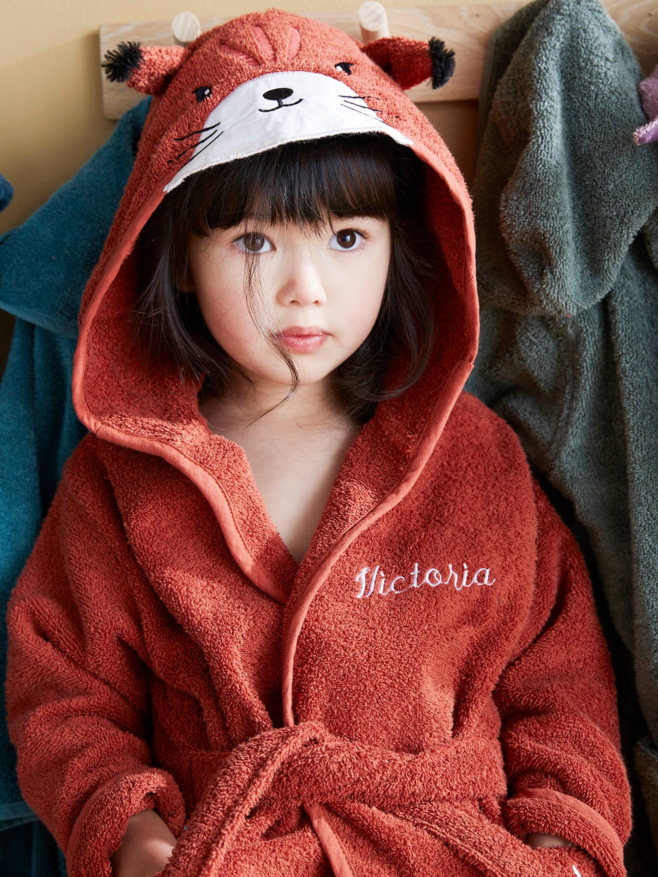 Peignoir Enfant Ecureuil Personnalisable Central Park Oeko Tex Caramel Vertbaudet