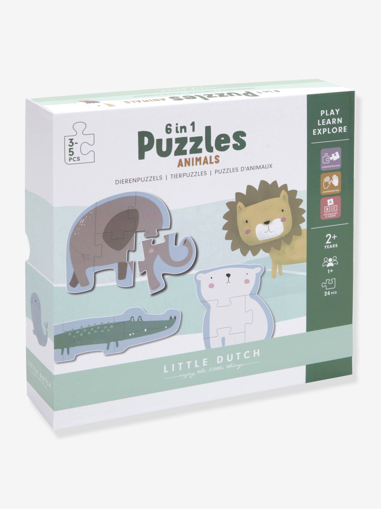 Puzzle Bebe Animaux Du Zoo Little Dutch Multicolore Little Dutch