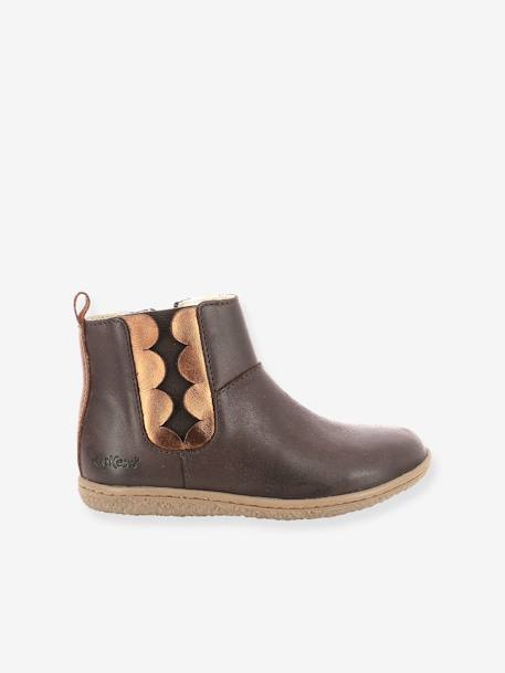 Boots fille Vetudi KICKERS® camel or+marine métallisé+marron bronze 14 - vertbaudet enfant 