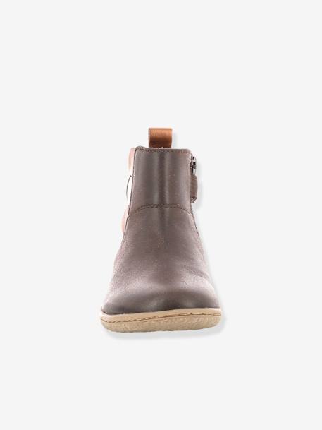 Boots fille Vetudi KICKERS® camel or+marine métallisé+marron bronze 18 - vertbaudet enfant 