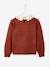 Pull fantaisie col en broderie anglaise fille cacao 3 - vertbaudet enfant 