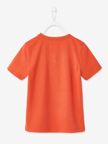 Tee-shirt garçon motif animal manches courtes Oeko-Tex® Ivoire+Orange+sauge 8 - vertbaudet enfant 