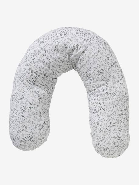 Vertbaudet - Coussin d'allaitement + housse de protection Bio Collection ivoire imprimé végétal
