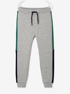 Garçon-Vêtements de sport-Pantalon de sport garçon en molleton bandes côtés bicolores