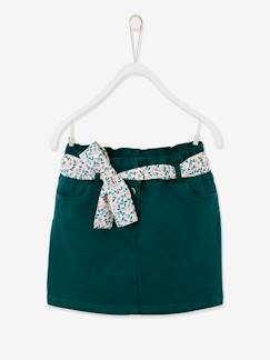 Fille-Jupe-Jupe style "paperbag" fille ceinture foulard fleurie