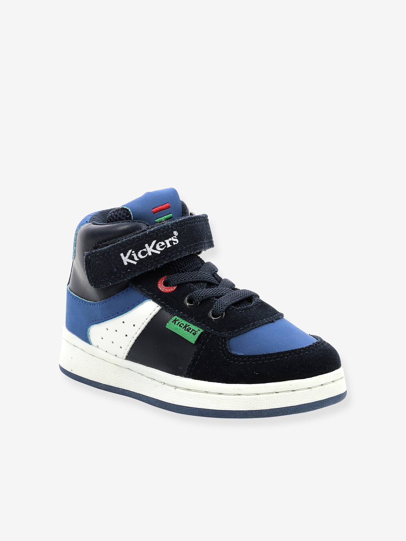 Baskets sneakers bébé garçon Bilbon BB Mid KICKERS® marine bleu blanc