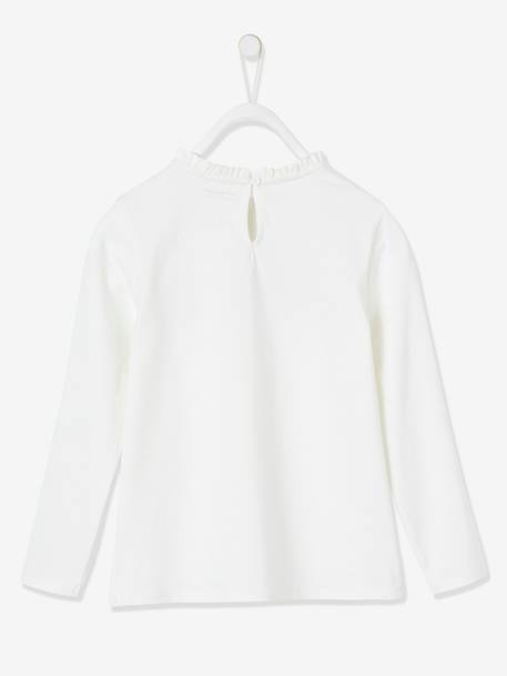 T-shirt fille motif fantaisie détails froufrous Oeko-Tex® gris foncé+ivoire 7 - vertbaudet enfant 