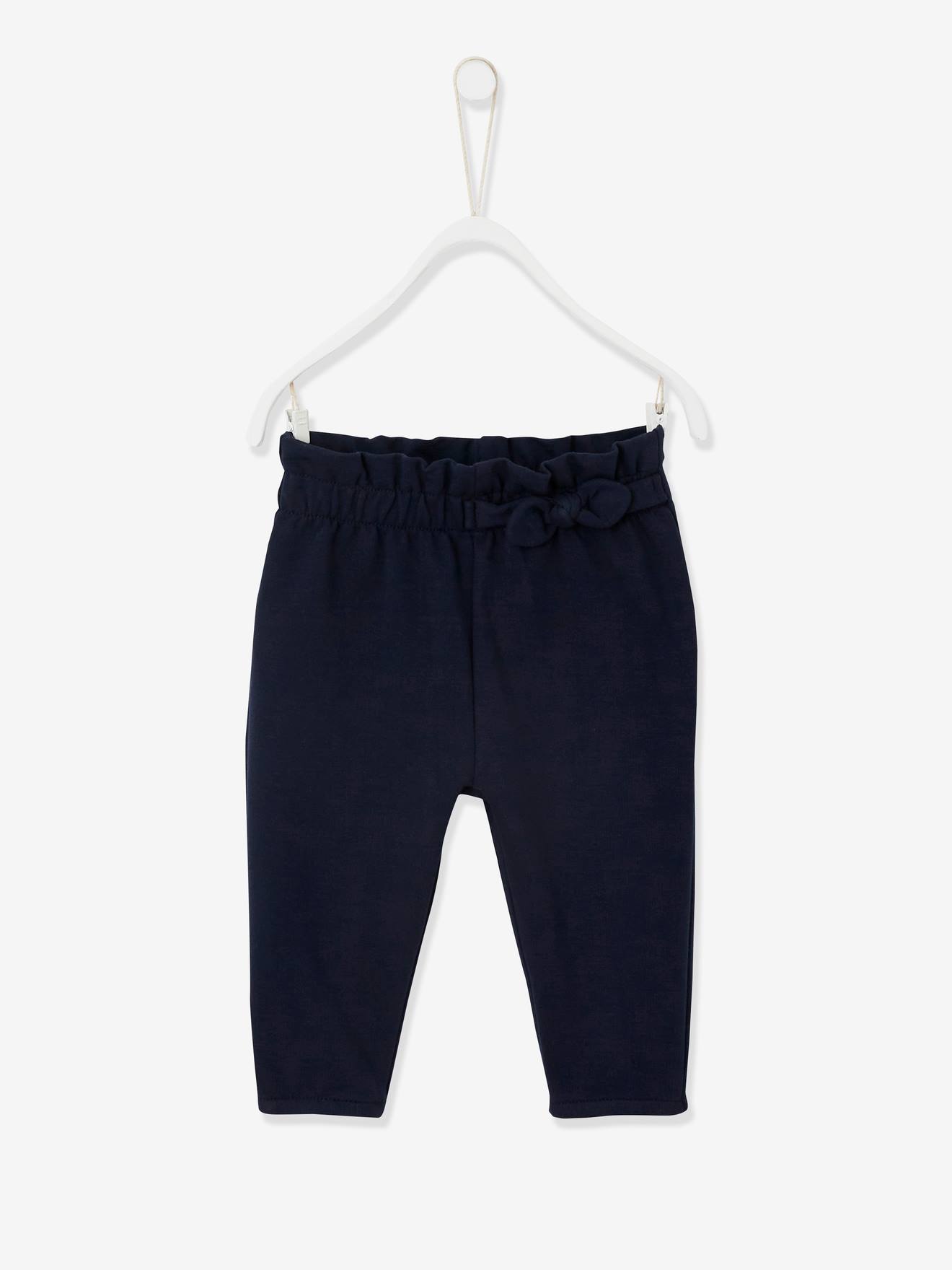 Pantalon en molleton bébé taille élastiquée encre
