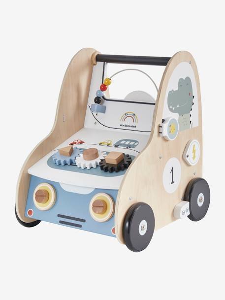 Chariot De Marche Avec Freins En Voiture Simon En Bois Fsc Multicolore Vertbaudet