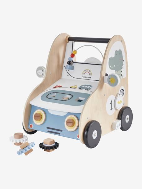 Chariot de marche avec freins EN VOITURE SIMON en bois FSC® multicolore 5 - vertbaudet enfant 