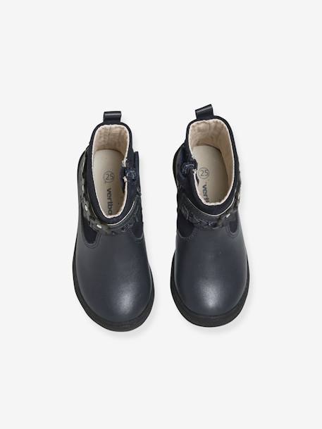 Boots en cuir fille collection maternelle marine+MARRON 4 - vertbaudet enfant 