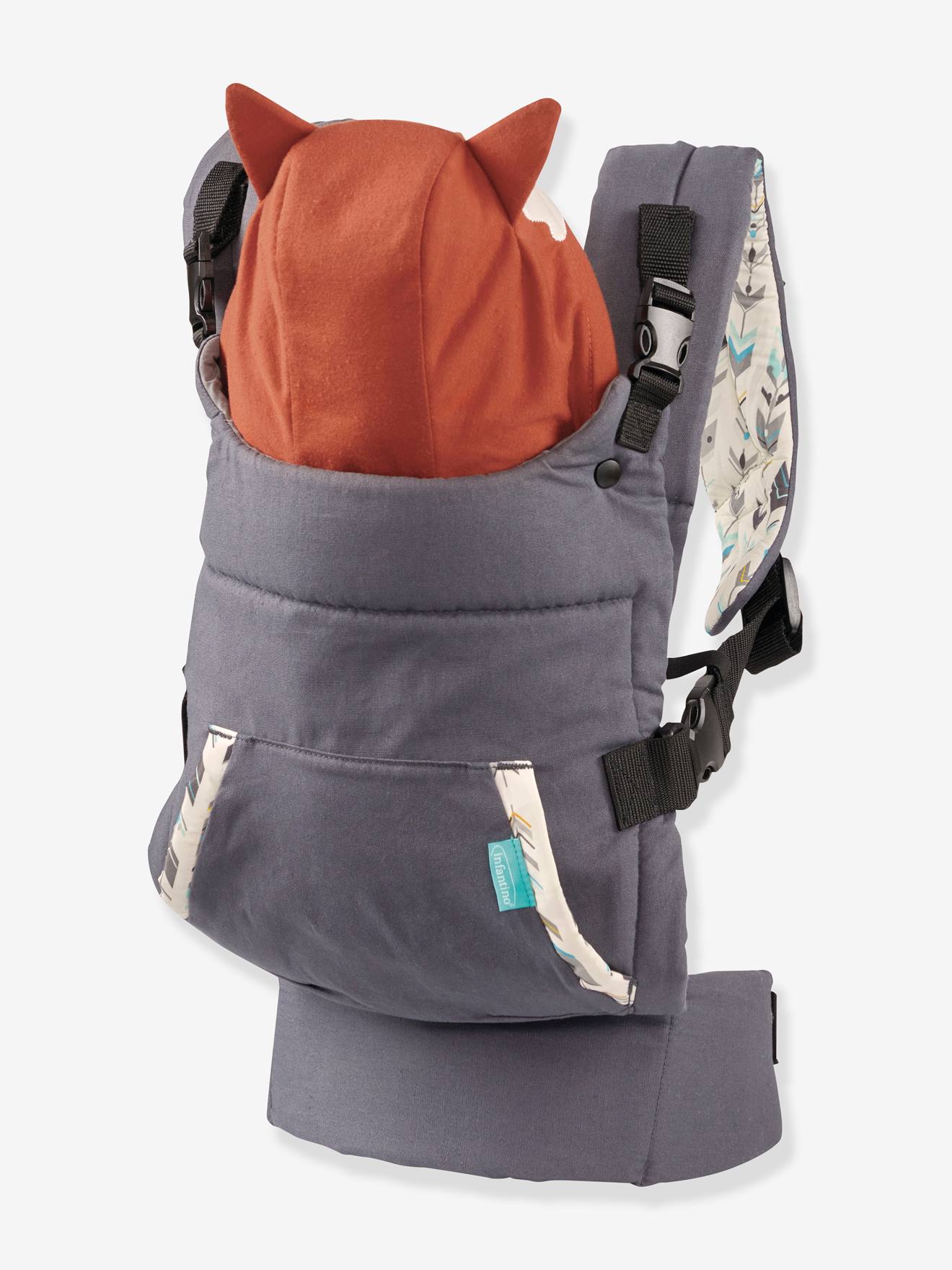 Porte-bébé Cuddle up gris/capuche renard