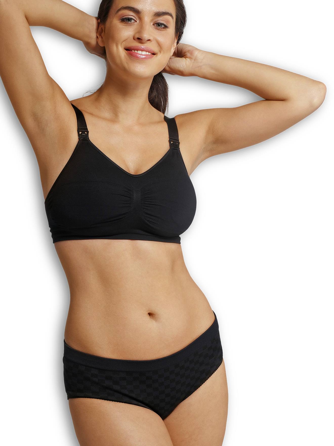 Soutien-gorge grossesse et allaitement rembourr sans coutures noir 38$