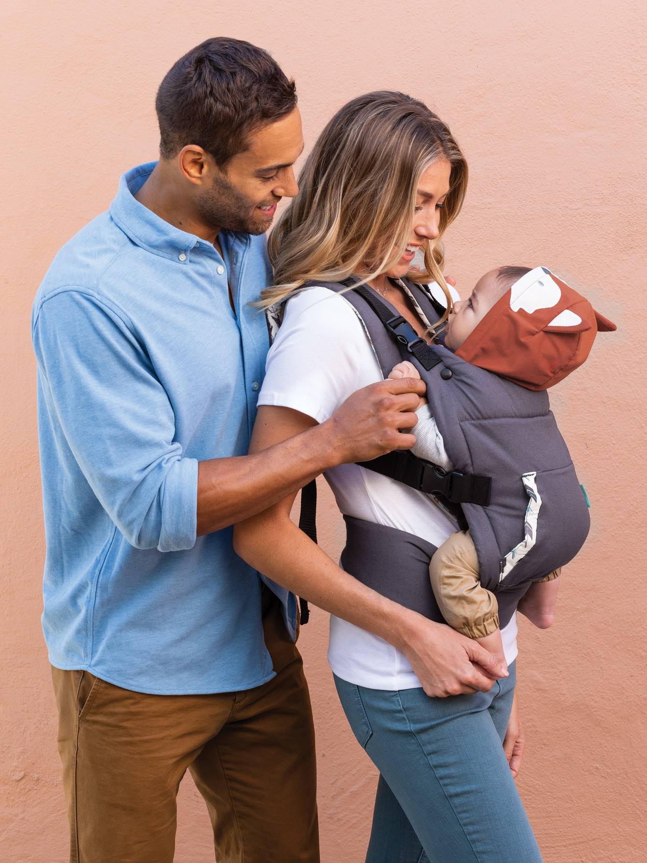Porte-bébé Cuddle up gris/capuche renard (Infantino) - Image 2
