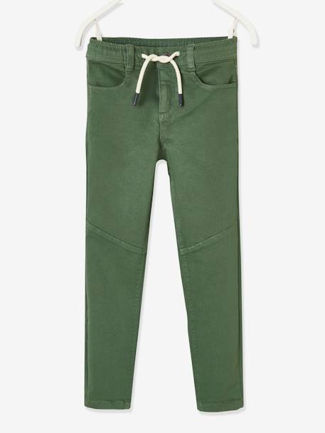 Pantalon slim couleur facile à enfiler garçon Anthracite+BEIGE+BLEU+KAKI+Vert olive 24 - vertbaudet enfant 