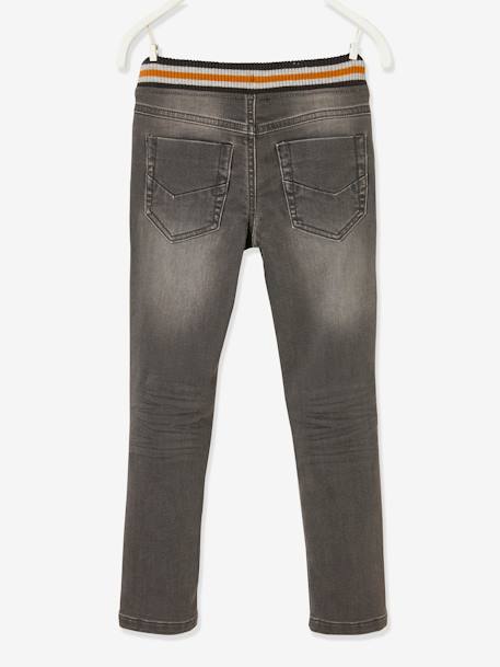 Jean garçon droit facile à enfiler denim effet molleton blue stone+BRUT FONCE+denim black+denim bleached+denim gris+double stone 26 - vertbaudet enfant 