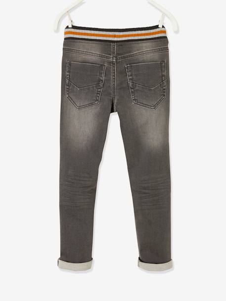 Jean garçon droit facile à enfiler denim effet molleton blue stone+BRUT FONCE+denim black+denim bleached+denim gris+double stone 27 - vertbaudet enfant 