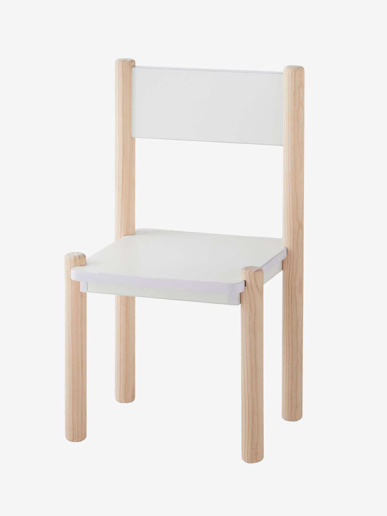 Chaise maternelle pour table de jeu LIGNE WOODY blanc - bois