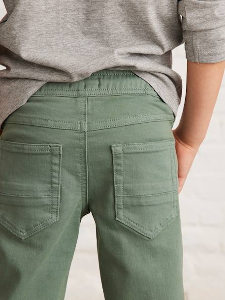 Pantalon slim couleur facile à enfiler garçon Anthracite+BEIGE+BLEU+KAKI+Vert olive 28 - vertbaudet enfant 