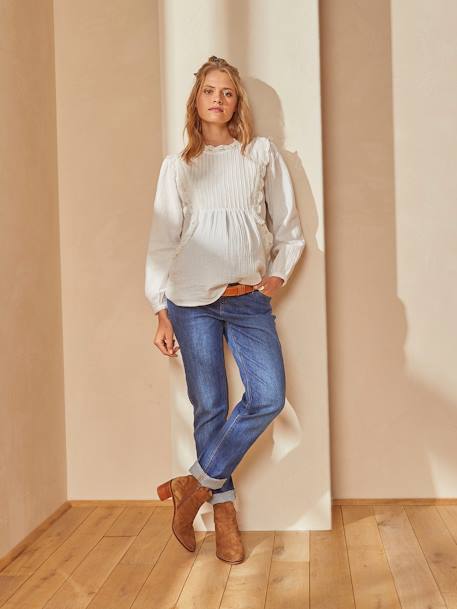 Jean de grossesse mom bandeau sans couture Denim brut+Denim stone+Gris 3 - vertbaudet enfant 