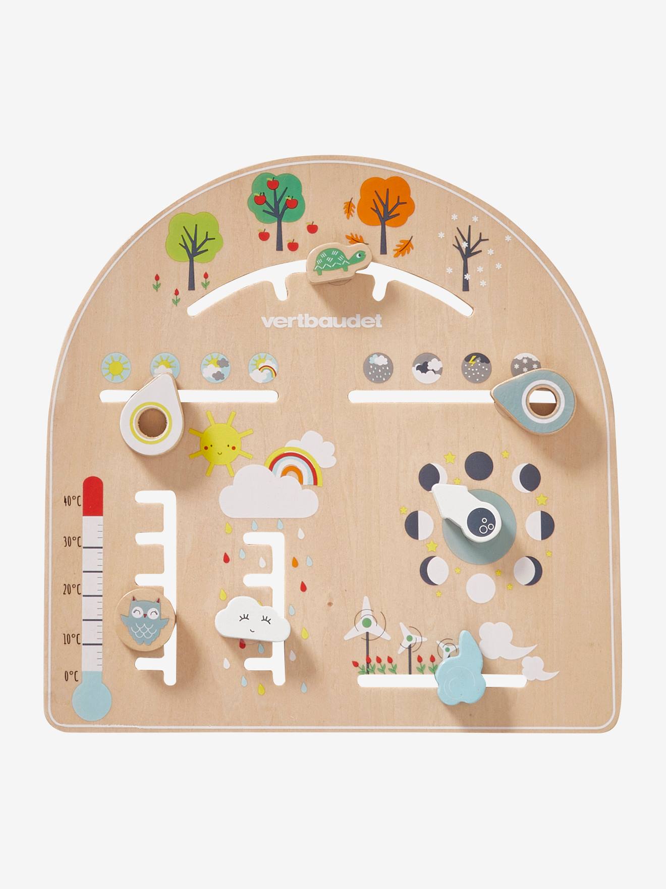 Planche de la météo et du temps en bois FSC® multicolore
